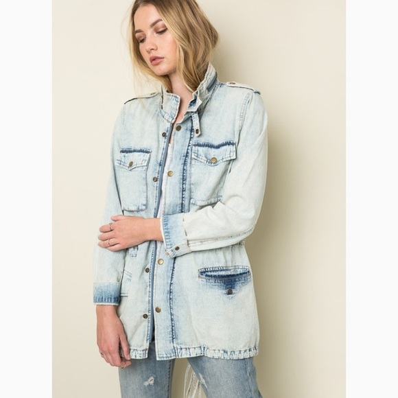 Denim Utility Jacket🎣 - Picture 1 of 4